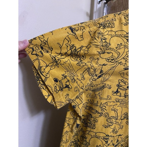 Nickelodeon VINTAGE T-Shirt Graphic Tee 90s Large Yellow Cartoons Rocko Rugrats - Picture 5 of 8